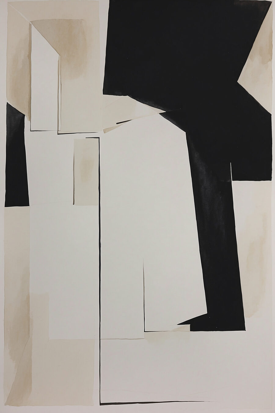 Een zwart-wit kunstwerk