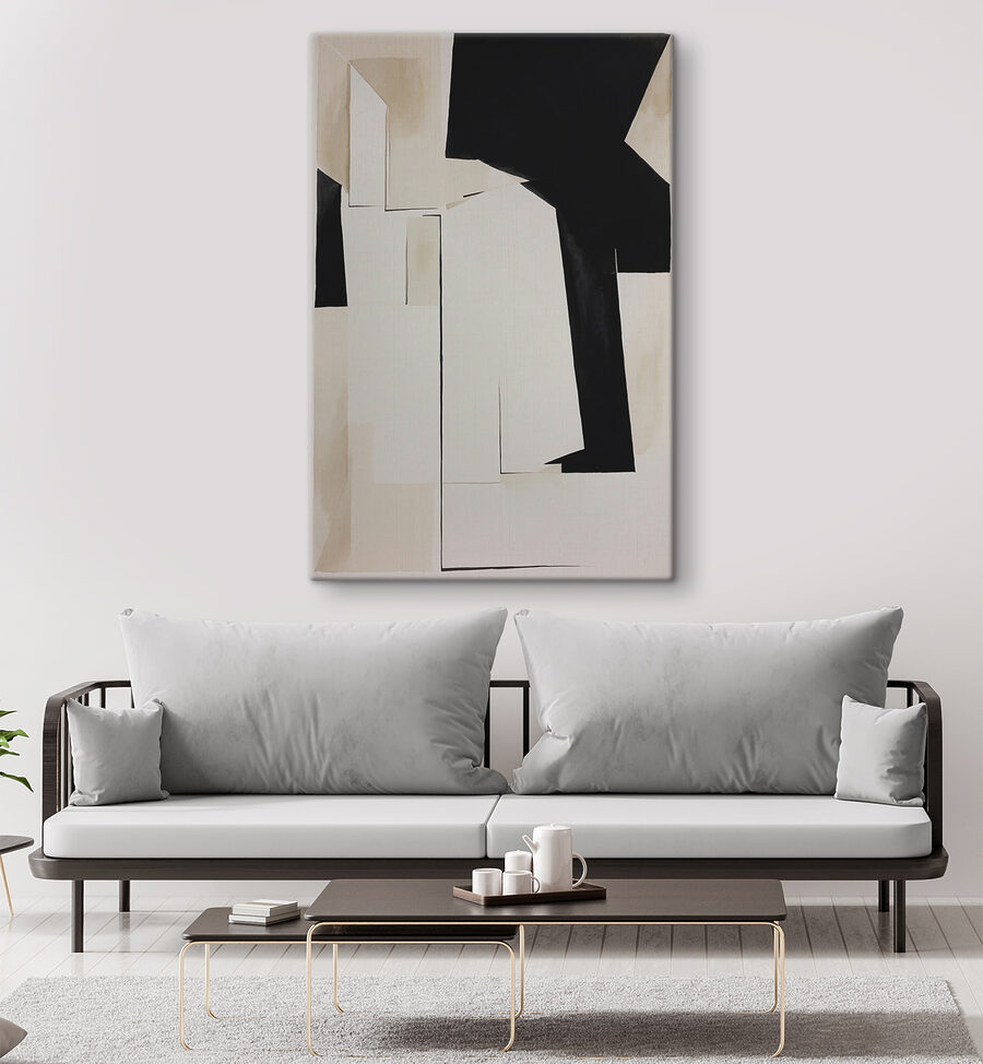 Een zwart-wit kunstwerk