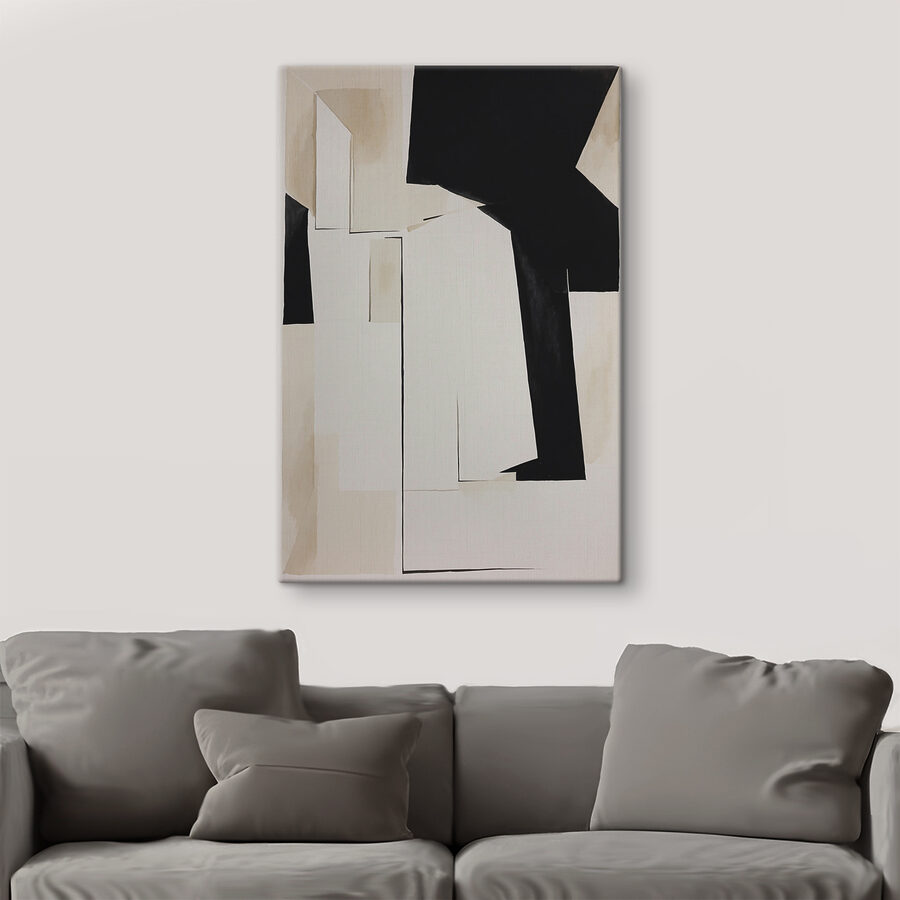 Een zwart-wit kunstwerk