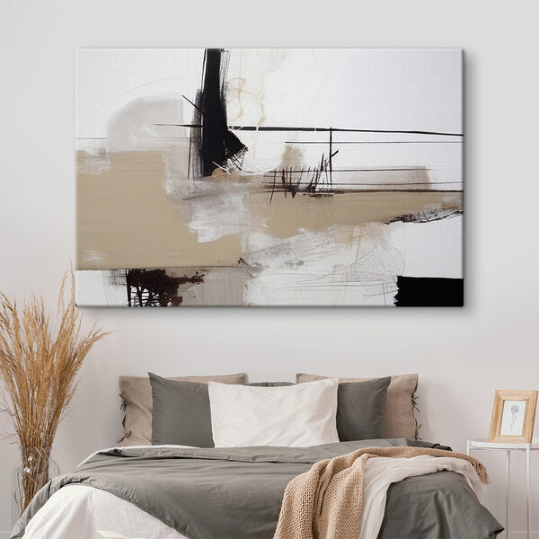 Een schilderij van een landschap Een schilderij van een landschap