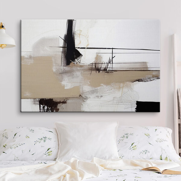 Een schilderij van een landschap Een schilderij van een landschap