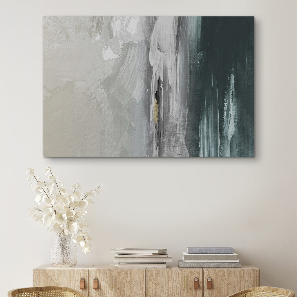 A close up of a painting