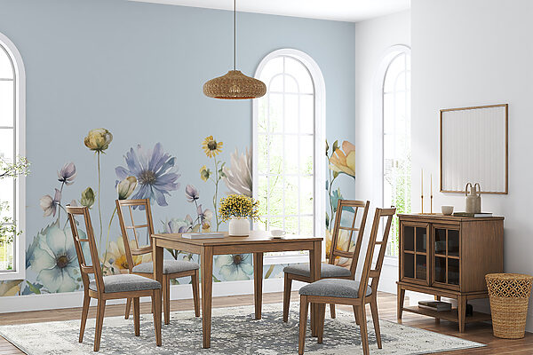 Een aquarelschilderij van bloemen Een aquarelschilderij van bloemen