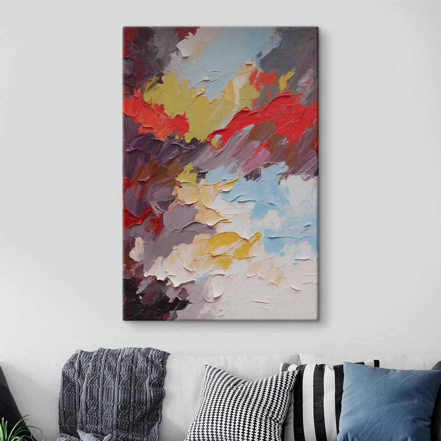 Een close-up van een schilderij