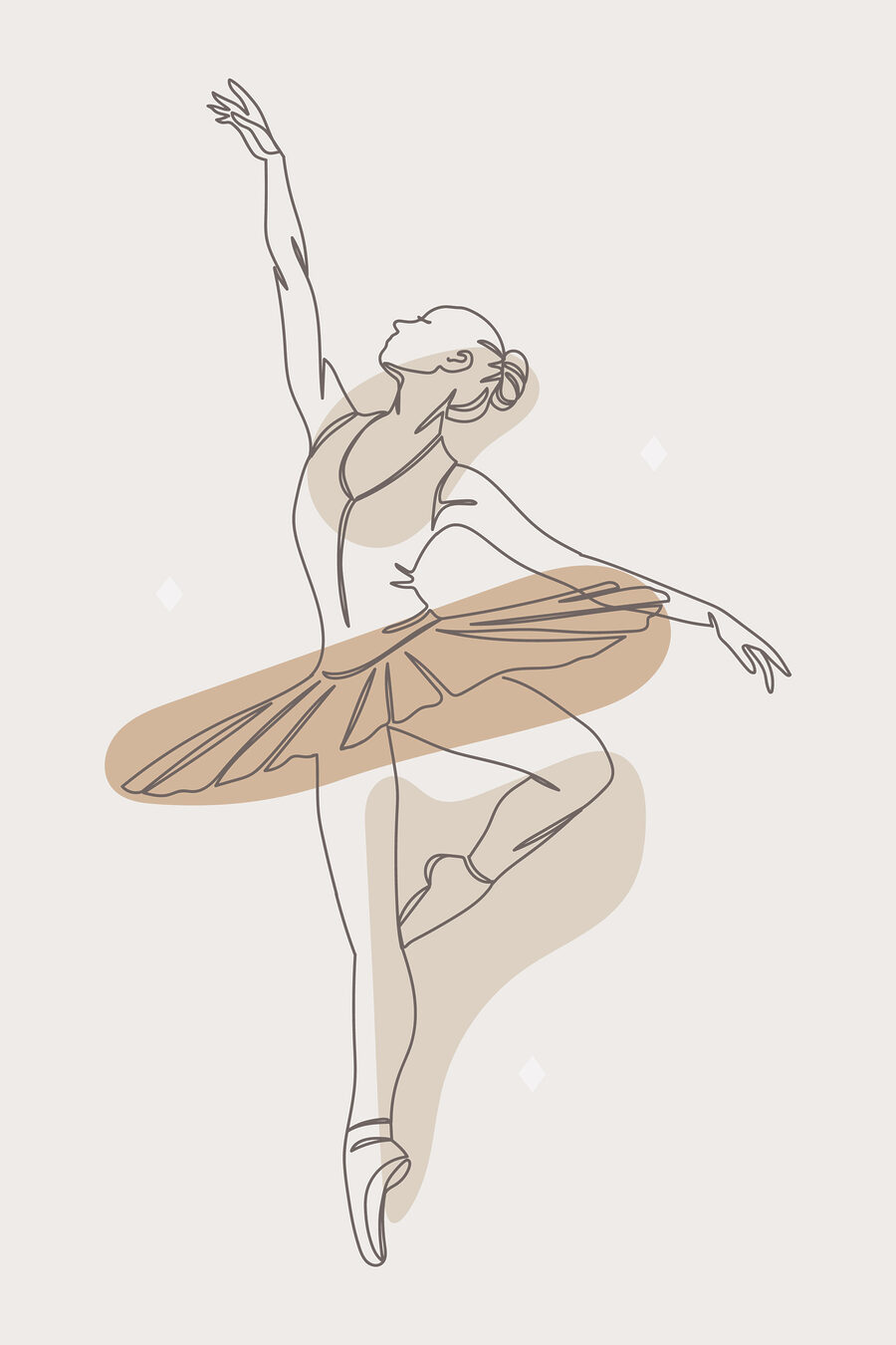 Een tekening van een dansende vrouw