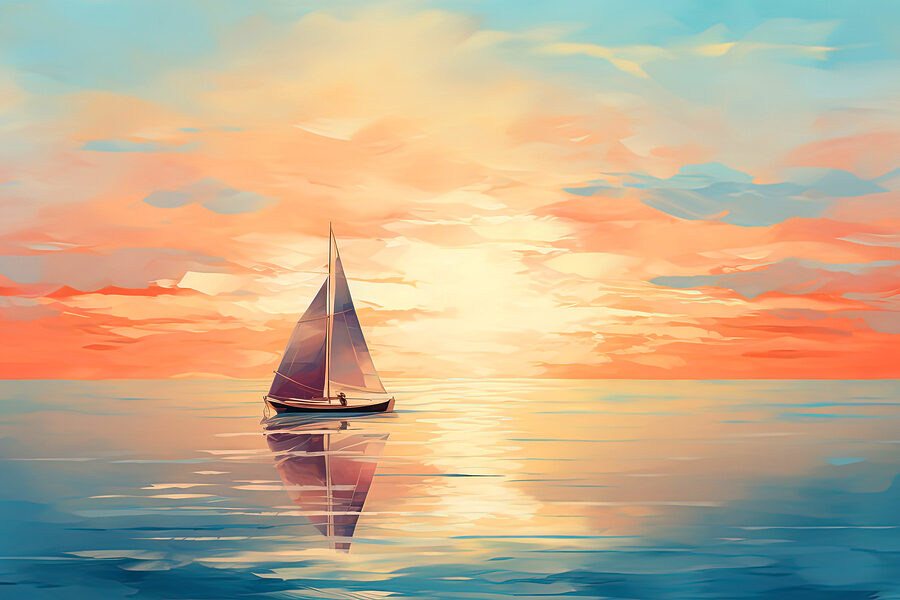 Een zeilboot op het water