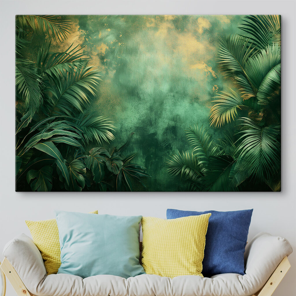 Mystic jungle shimmering at dawn