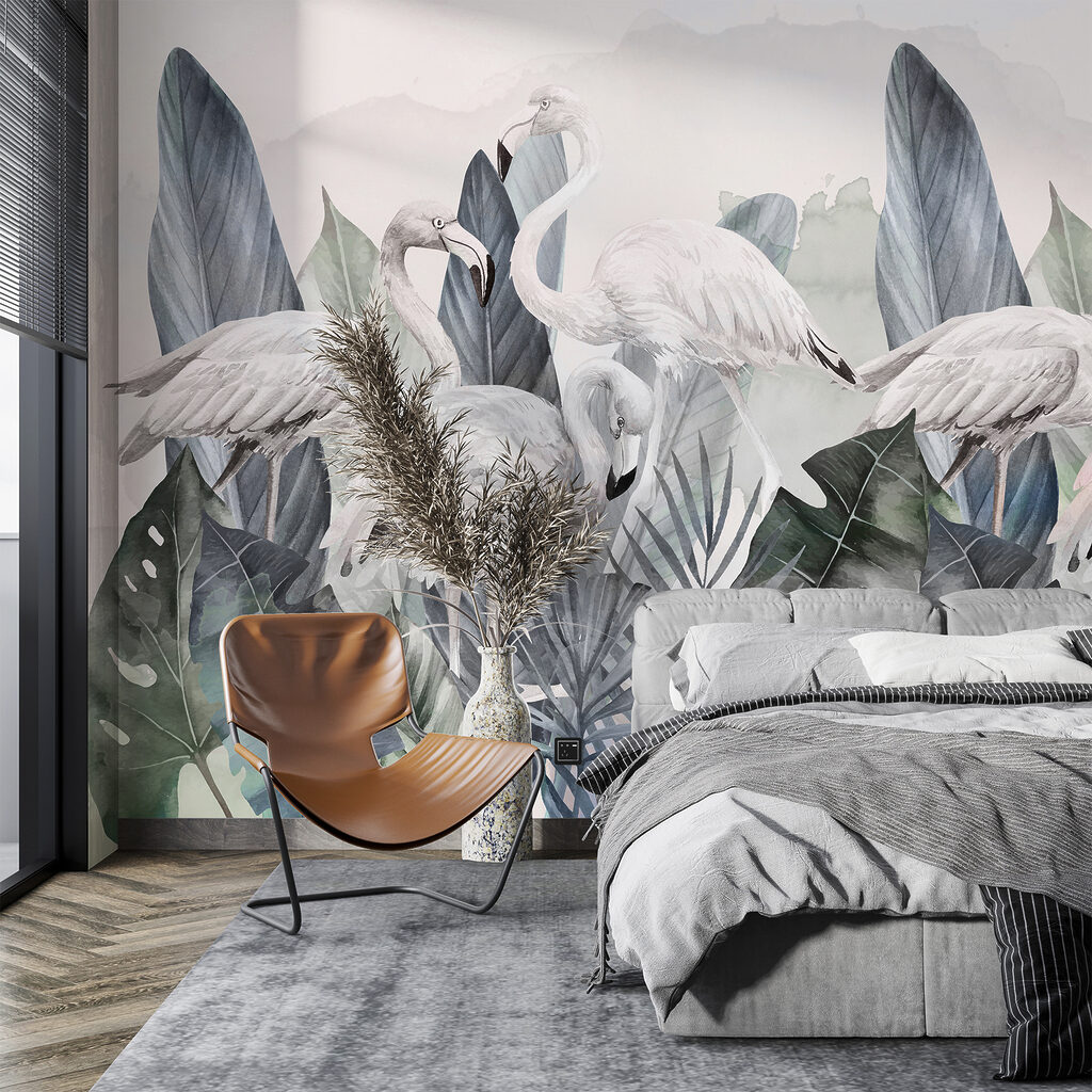 w00505v2pib98ms 1024x1024 - Een groep flamingo's en bladeren - tegory