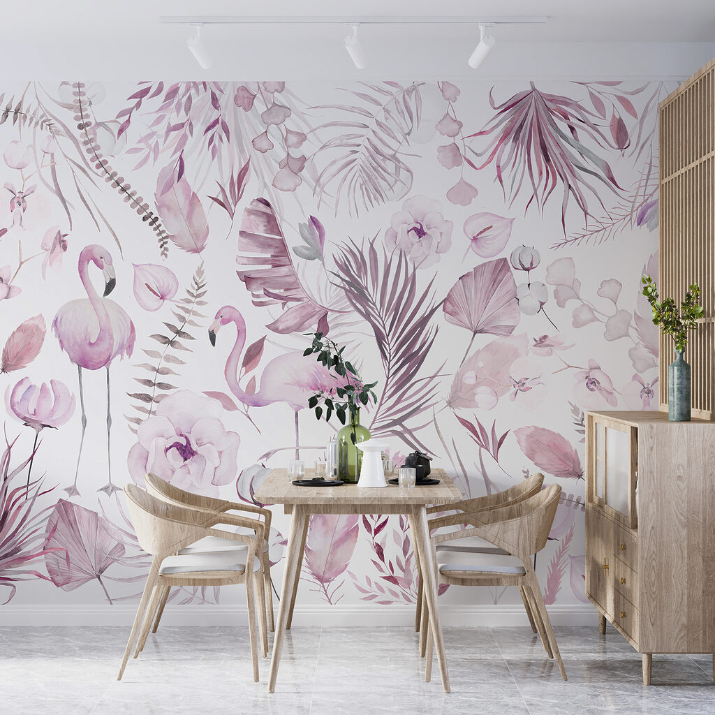 w00507v2pig9ms 1024x1024 - Een patroon van bloemen en flamingo's - tegory