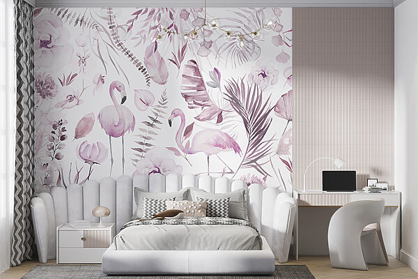 w00507v2pir7r 600x400 - Een patroon van bloemen en flamingo's - tegory