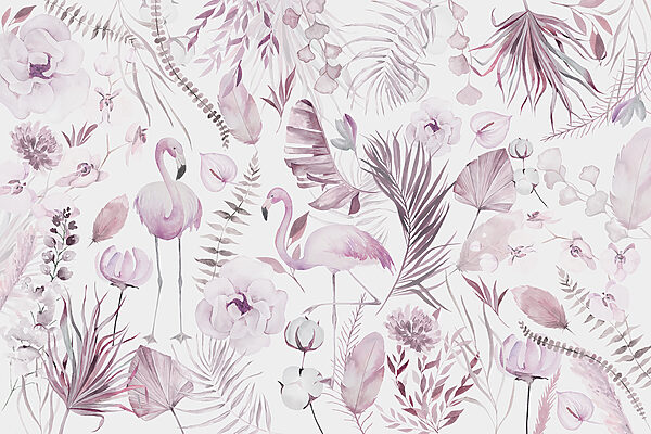 w00507v2p 600x400 - Een patroon van bloemen en flamingo's - tegory