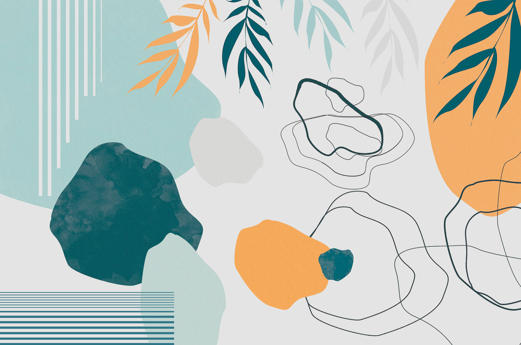 w00509p - Een kleurrijke kunst met bladeren - tegory