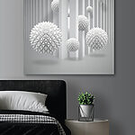 Canvas Schilderijen Witte ballen in een kamer