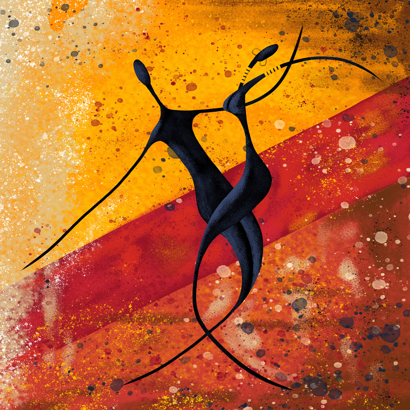 s28768p - Een schilderij van dansende mensen - tegory