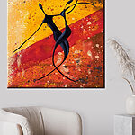 Een schilderij van dansende mensen Canvas Schilderijen Een schilderij van dansende mensen