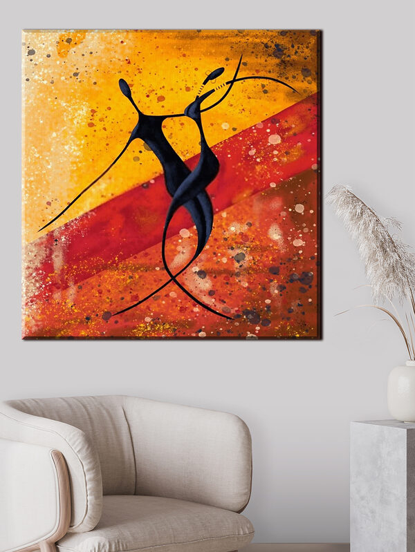 Een schilderij van dansende mensen Een schilderij van dansende mensen