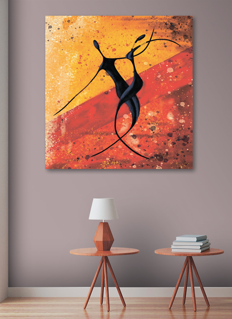 Een schilderij van dansende mensen