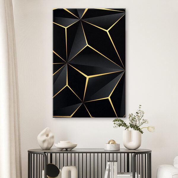 Elegant zwart geometrisch ontwerp met accenten Elegant zwart geometrisch ontwerp met accenten