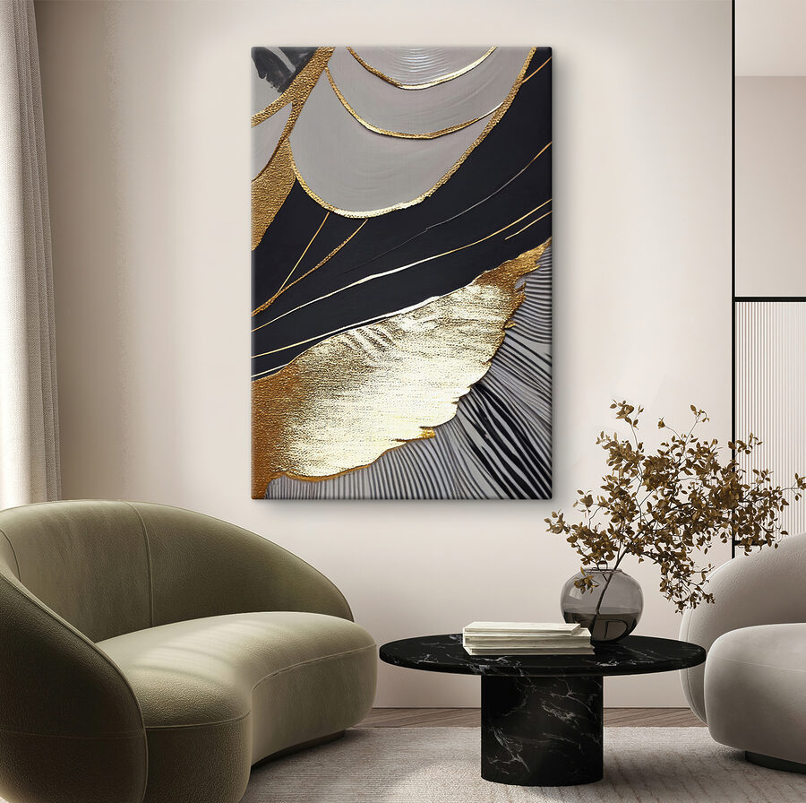 Canvas Schilderijen Een close-up van een schilderij