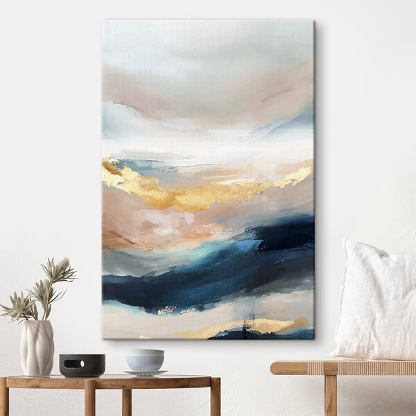 Een schilderij van een landschap Een schilderij van een landschap