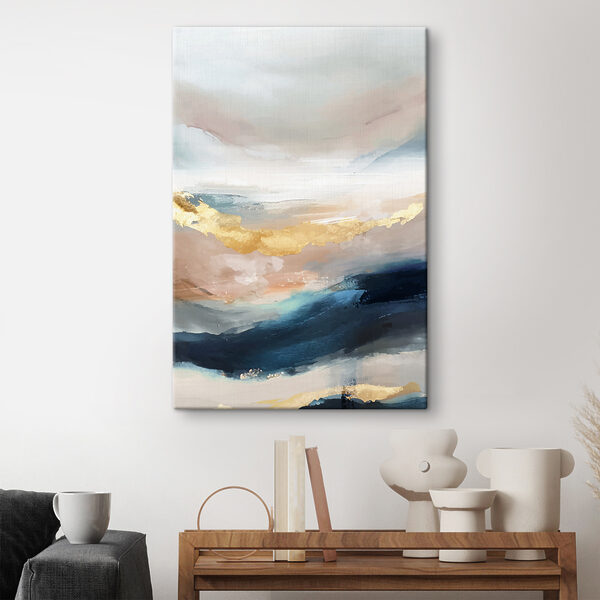 Een schilderij van een landschap Een schilderij van een landschap