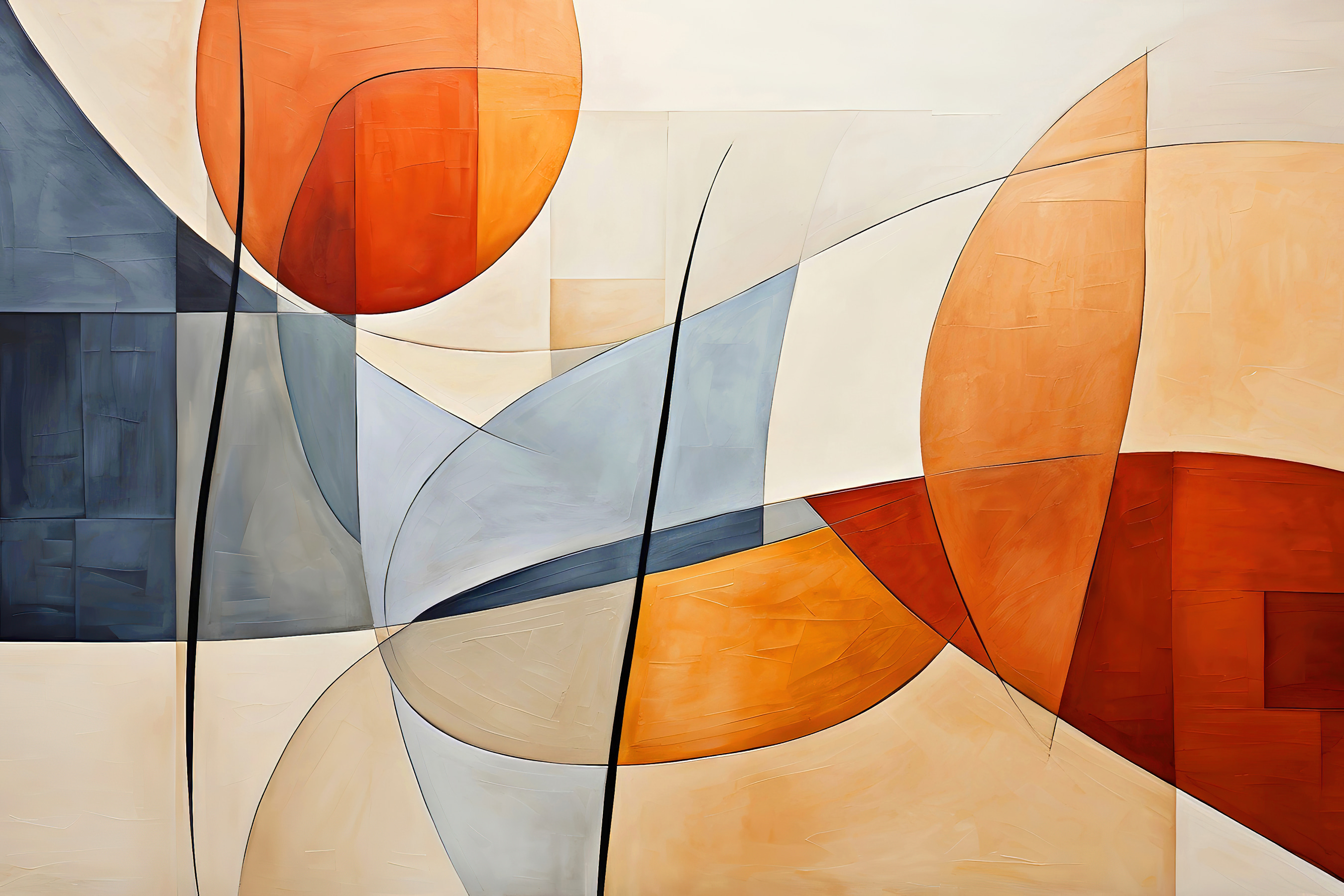s37285p - Een schilderij van cirkels en lijnen - tegory