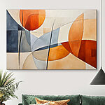 Canvas Schilderijen Een schilderij van cirkels en lijnen