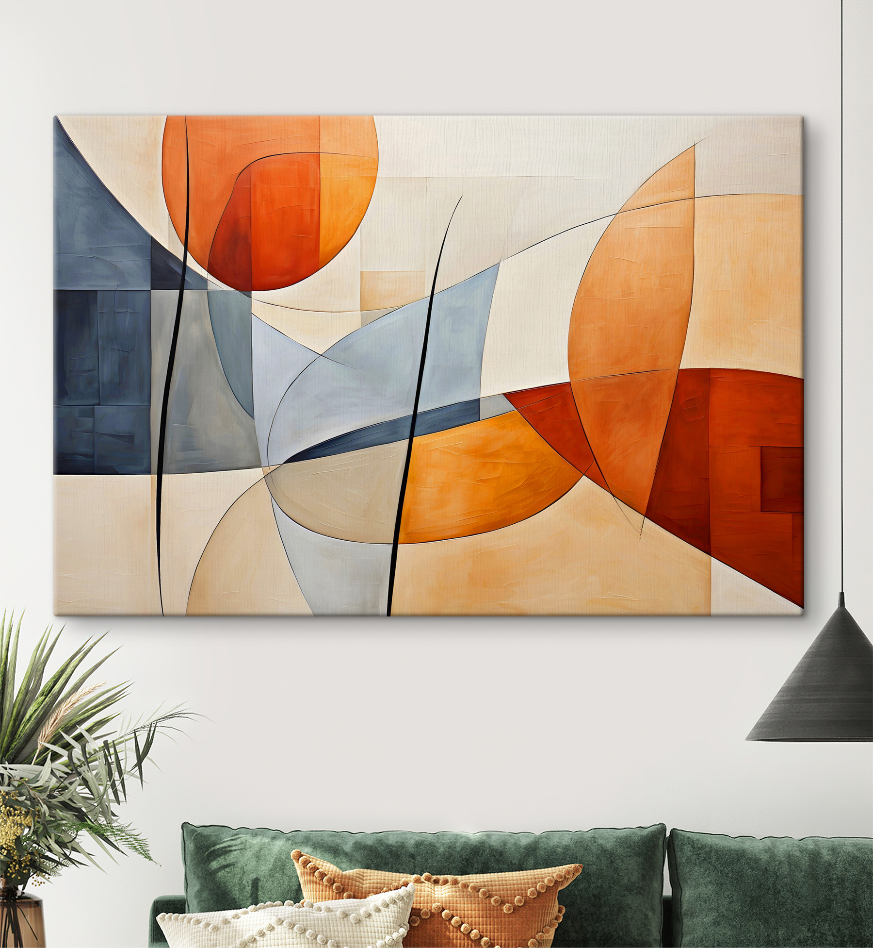 s37285pig111m - Een schilderij van cirkels en lijnen - tegory