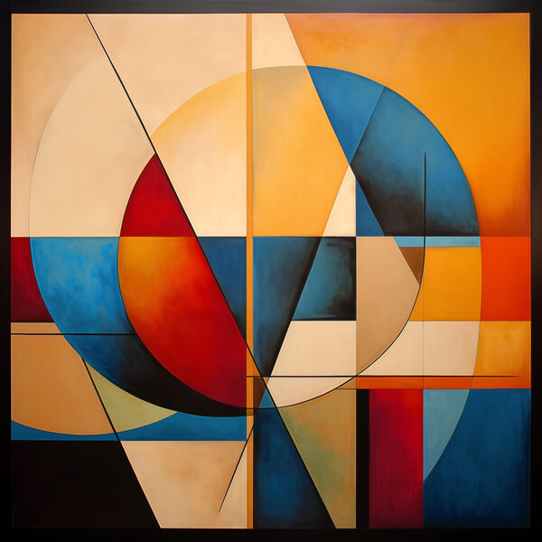 Een schilderij van een cirkel en een cirkel Een schilderij van een cirkel en een cirkel