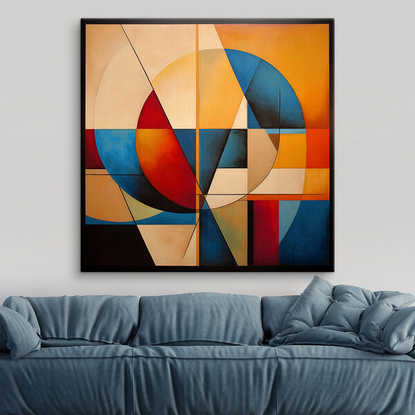 Een schilderij van een cirkel en een cirkel Een schilderij van een cirkel en een cirkel