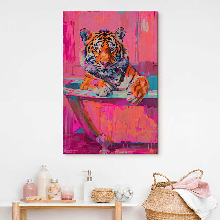 Een tijger in een bad