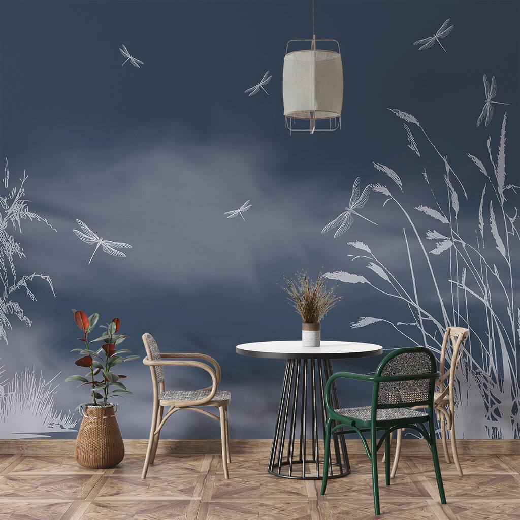 Dragonflies flying in the sky