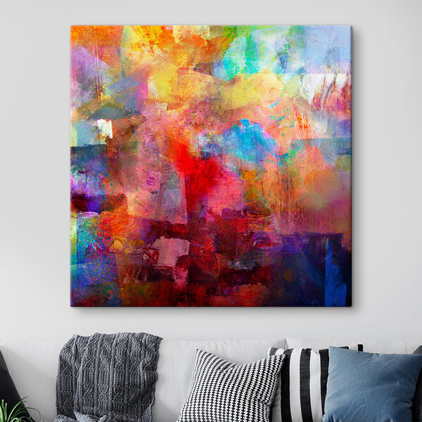 A colorful painting of a city A colorful painting of a city