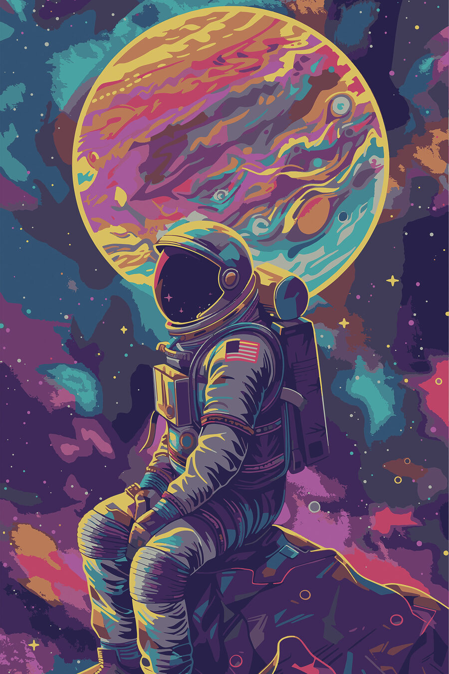 Een astronaut in de ruimte