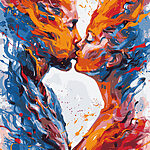 Een kussende man en vrouw Een kussende man en vrouw