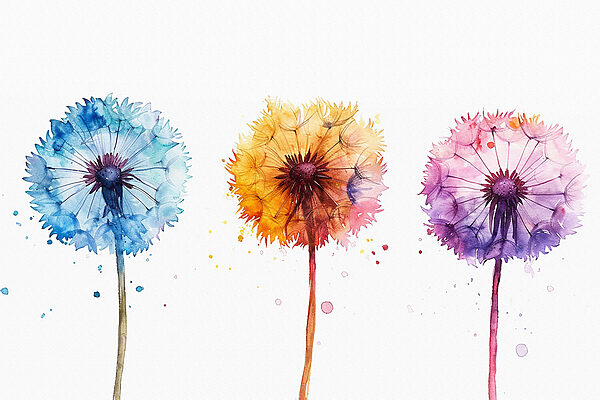 Een groep kleurrijke paardenbloemen Een groep kleurrijke paardenbloemen