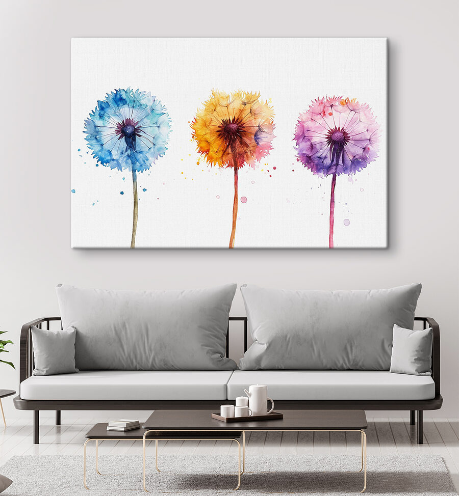Een groep kleurrijke paardenbloemen
