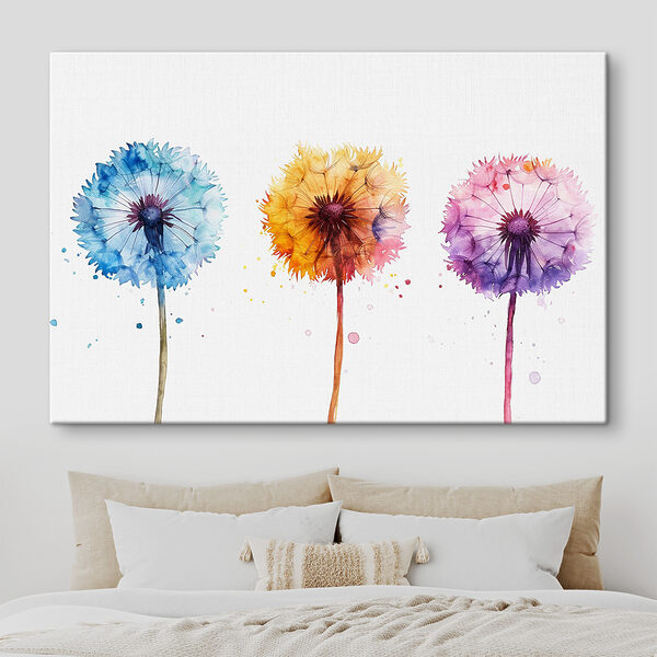 Een groep kleurrijke paardenbloemen Een groep kleurrijke paardenbloemen