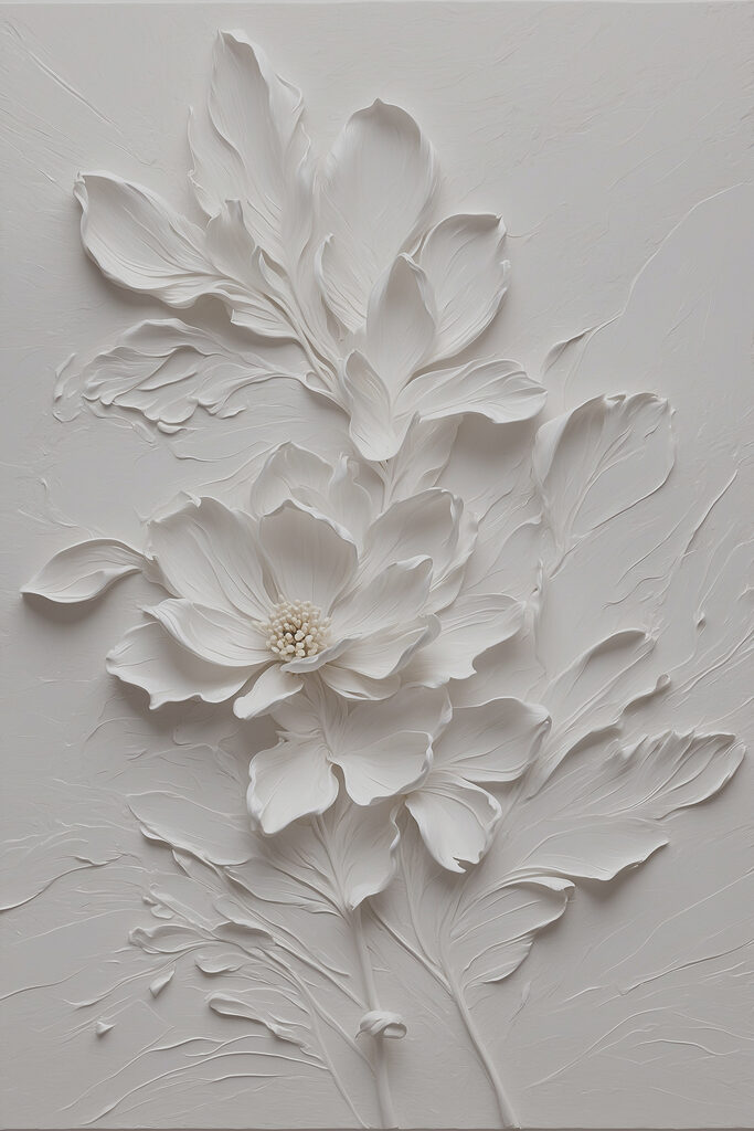 A white flower with leaves A white flower with leaves