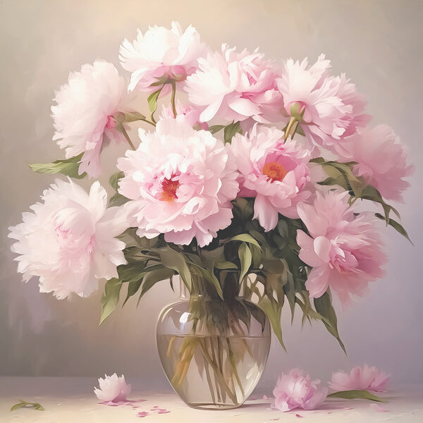 Een vaas met roze bloemen Een vaas met roze bloemen