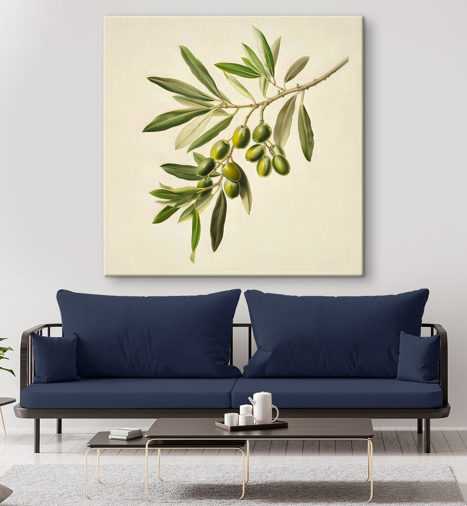 A green fruit on a branch