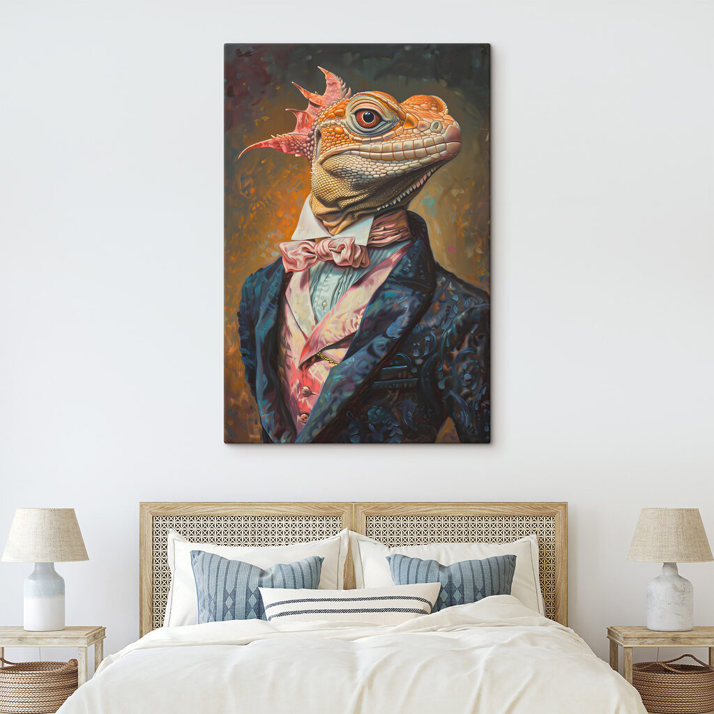A lizard in a suit