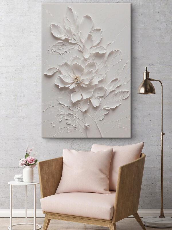 Een witte bloem met bladeren Een witte bloem met bladeren
