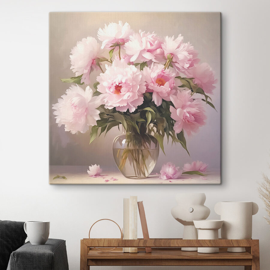 Een vaas met roze bloemen