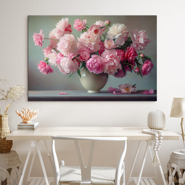 Een vaas met roze bloemen Een vaas met roze bloemen