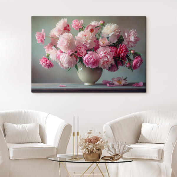 Een vaas met roze bloemen Een vaas met roze bloemen