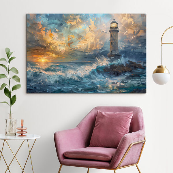 Een vuurtoren in de oceaan Een vuurtoren in de oceaan