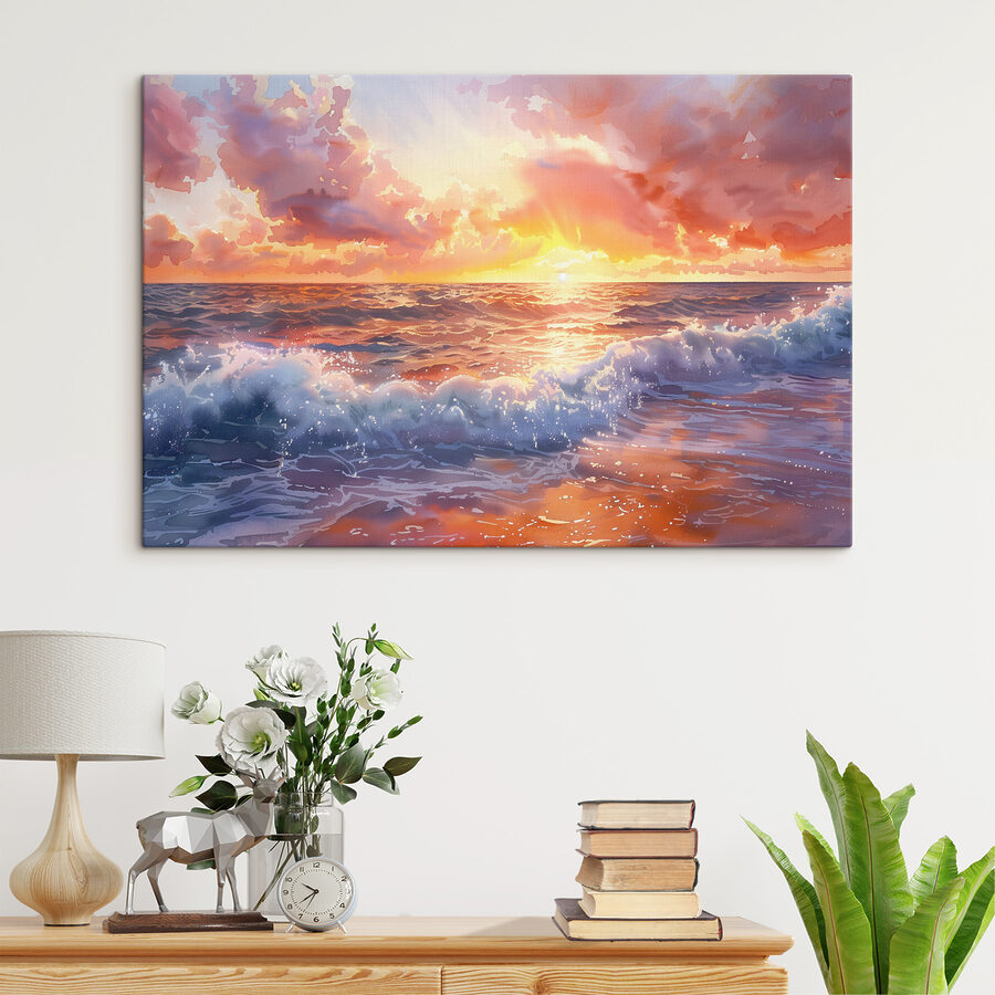 Een zonsondergang boven de oceaan