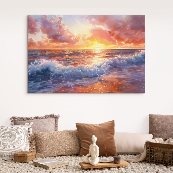 Een zonsondergang boven de oceaan Een zonsondergang boven de oceaan