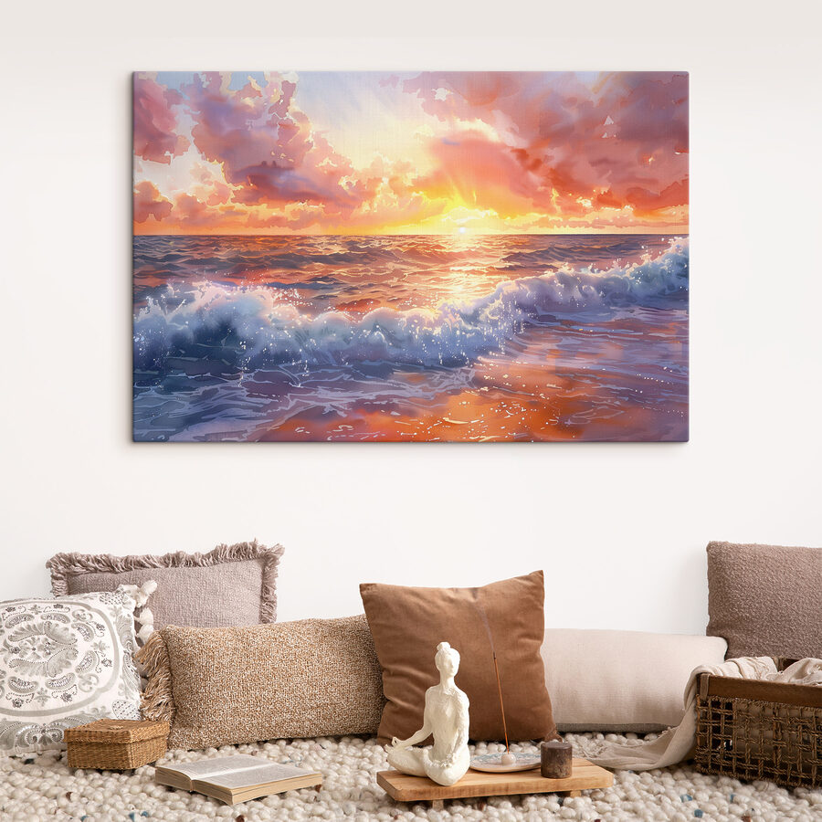 Een zonsondergang boven de oceaan